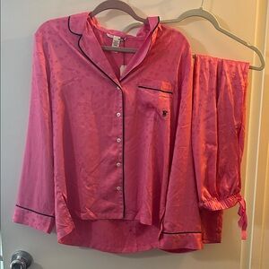 Pink Satin Pajama Set Victoria Secret